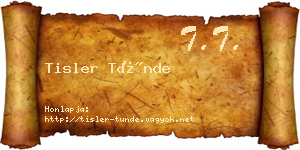 Tisler Tünde névjegykártya