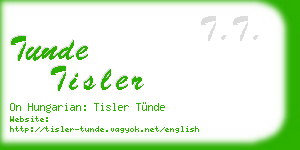 tunde tisler business card